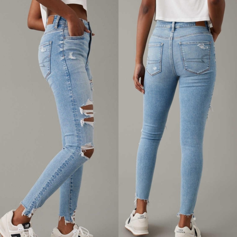 American Eagle Next Level High-Rise Ripped Jegging Jeans Size 16 Regular